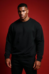 Plain Black Sweat T-Shirt – Minimal Oversized Fit | CloudCraft