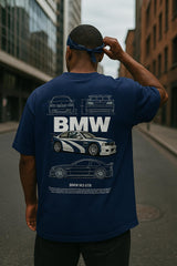 Motorsport Printed Oversized T-Shirt – Royal Blue (Front & Back) | Unisex Streetwear – CloudCraft