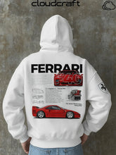 Ferrari F40 Oversized Hoodie – Iconic Supercar Series (Black/White)