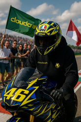 VR46 Biker Printed Black Oversized Hoodie – Front & Back Print