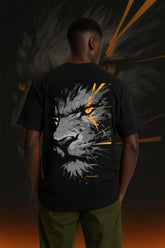 Lion Eyes Oversized T-Shirt – Black | Unisex | 100% Cotton | CloudCraft