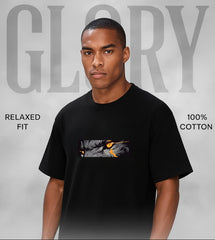 Lion Eyes Oversized T-Shirt – Black | Unisex | 100% Cotton | CloudCraft