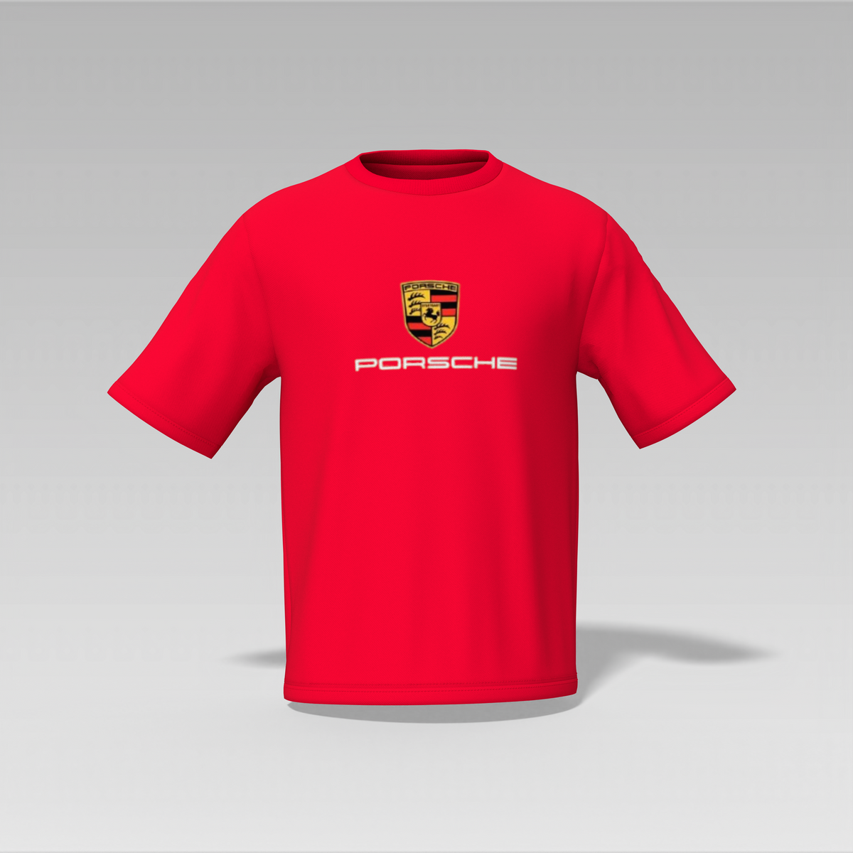 Porsche Oversized T-Shirt – Front & Back Print | Red | 240 GSM | CloudCraft