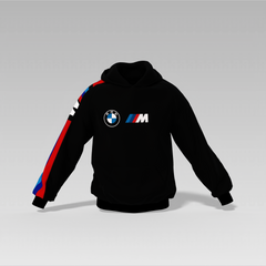 BMW M Sport Oversized Hoodie – Front & Back Print | Black | 350 GSM | CloudCraft