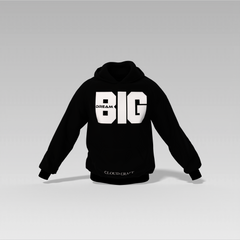 Big Dream Text Printed Hoodie – Black | Unisex | 350 GSM Cotton Fleece