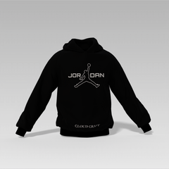 Jordan Printed Hoodie – Black | Unisex | 350 GSM Cotton Fleece
