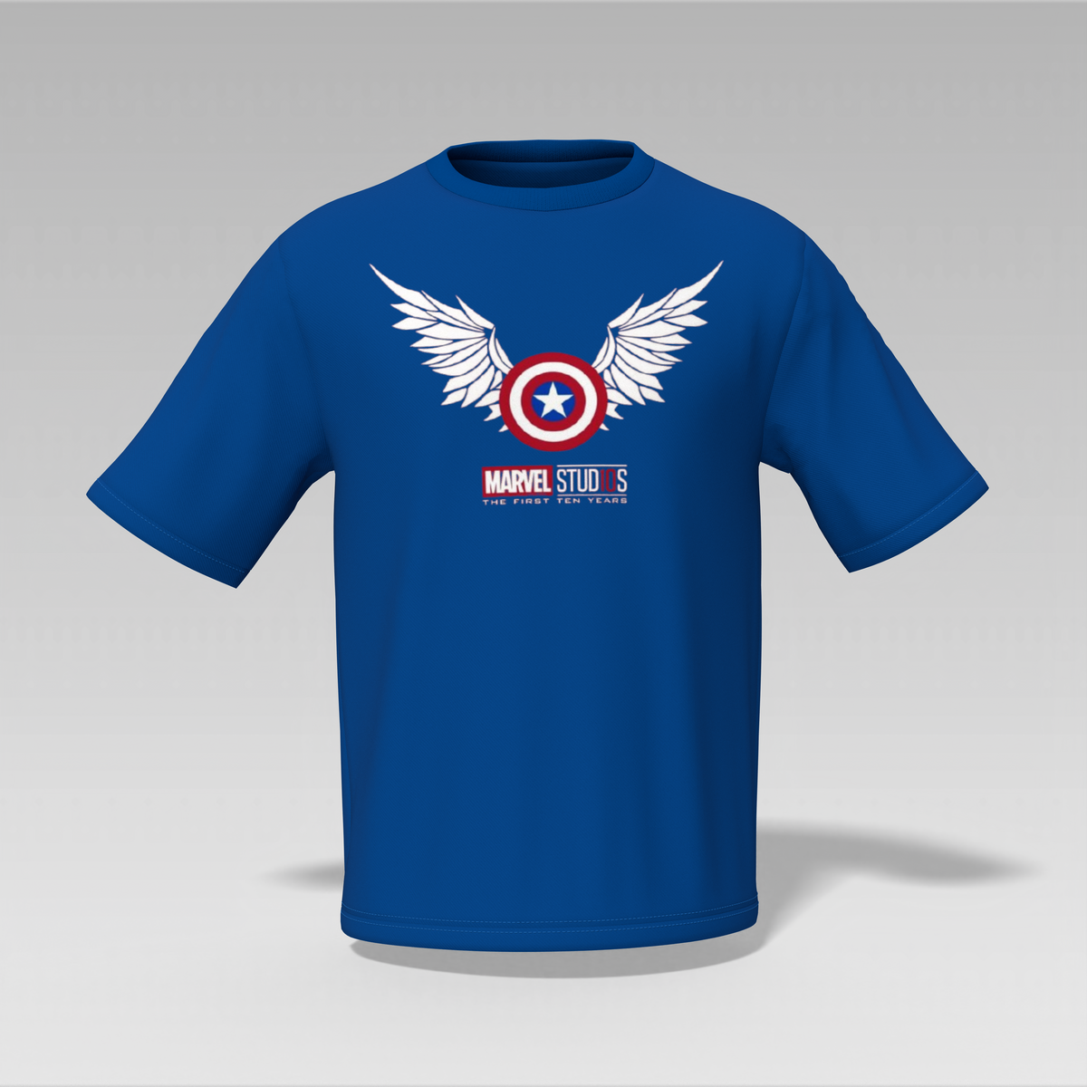 Captain America Shield T-Shirt – Oversized Fit | 240 GSM | Marvel-Inspired | CloudCraft