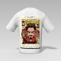 Iron Man Anime Oversized T-Shirt – Front & Back Print | White | 240 GSM | CloudCraft