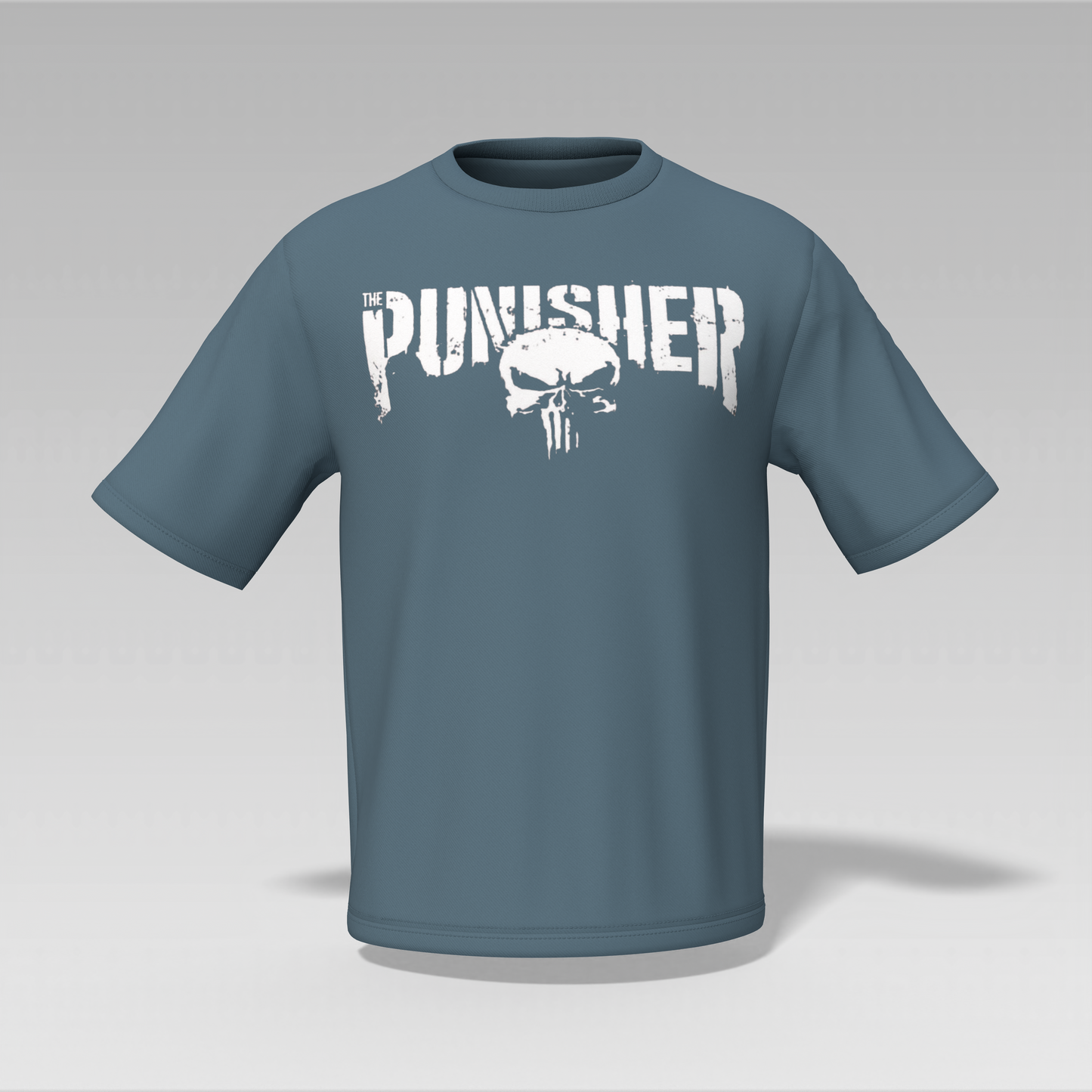 Punisher Printed Oversized Unisex T-Shirt available in - blue and grey