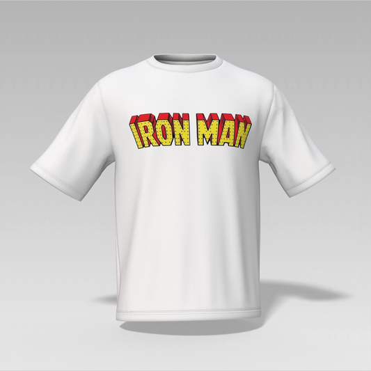 Iron Man Printed Oversized Unisex T-Shirt – Front & Back Print – White