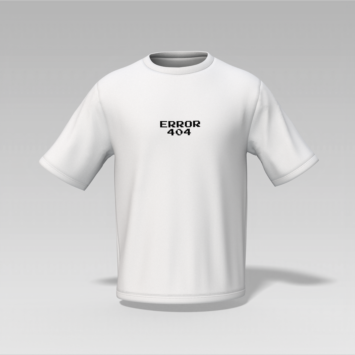 Error 404 Oversized T-Shirt – White | 240 GSM | Minimal Streetwear | CloudCraft