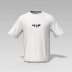 Error 404 Oversized T-Shirt – White | 240 GSM | Minimal Streetwear | CloudCraft