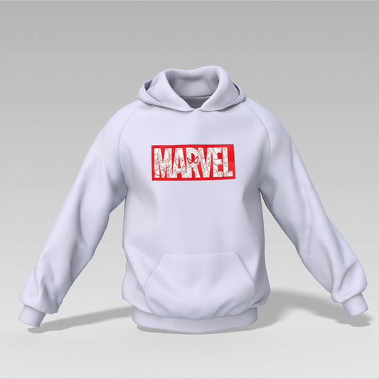 Marvel Front & Captain America Back Printed Unisex Hoodie – White