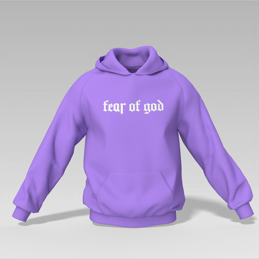 FEAR OF GOD Printed Unisex Hoodie – Available in Purple & Blue