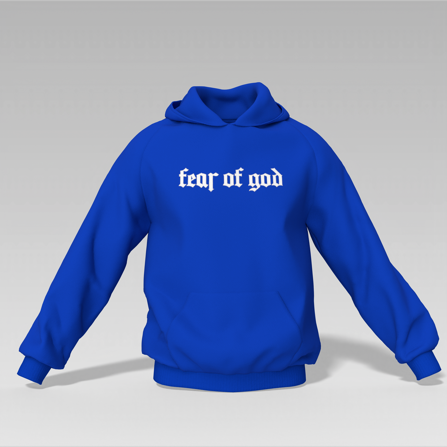 FEAR OF GOD Printed Unisex Hoodie – Available in Purple & Blue
