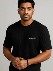 Wafet Plain Black Oversized T-Shirt – Minimal & Bold